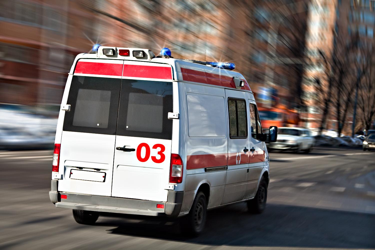 The ambulance car hastens for the aid